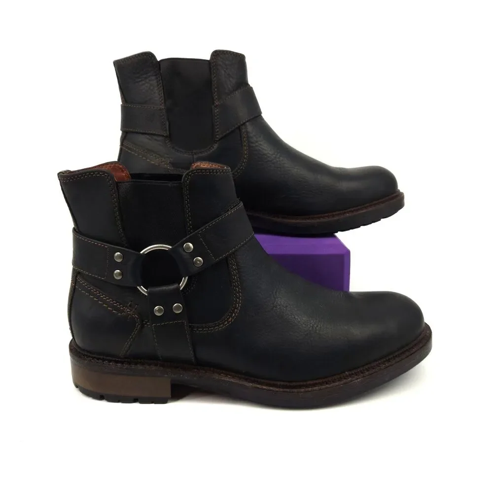 Johnston & Murphy Harness Ankle Boot Men Size 8.5 Waterproof Leather Black